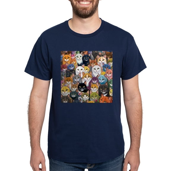 CafePress - Adorable And Curious Cats Fantasy T Shirt - Men's Classic Graphic Cotton T-Shirt