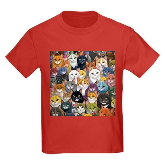 CafePress - Adorable And Curious Cats Fantasy T Shirt - Dark T-Shirt Kids XS-XL