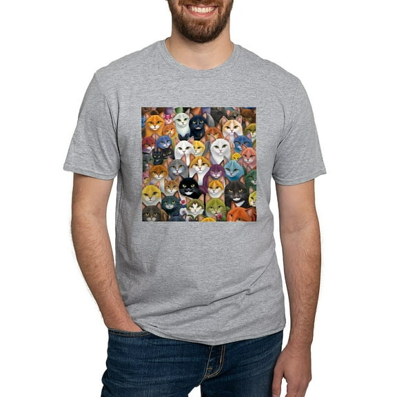 CafePress - Adorable And Curious Cats Fantasy T Shirt - Fitted T-Shirt, Vintage Fit Soft Cotton Tee