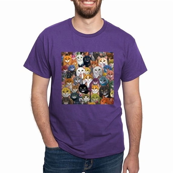 CafePress - Adorable And Curious Cats Fantasy T Shirt - Men's Classic Cotton T-Shirts