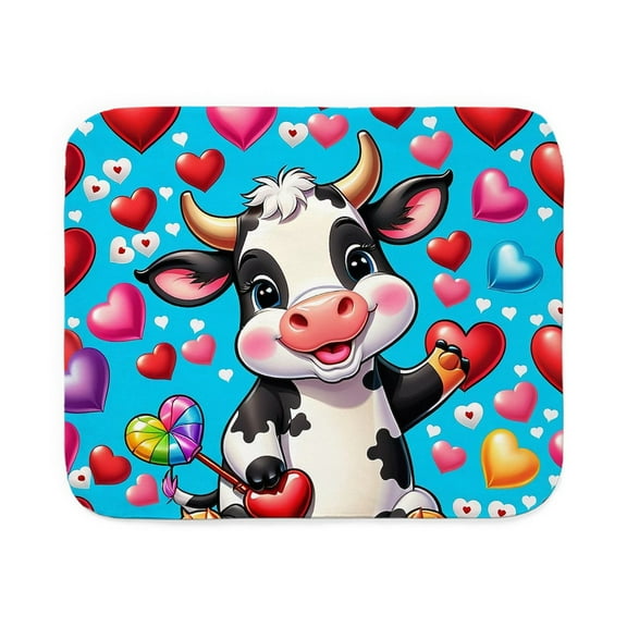 CafePress - Adorable Cow Has Hearts - Sherpa Fleece Throw Blanket 60" x 50"