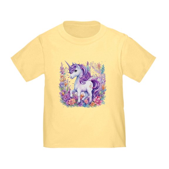 CafePress - Adorable Floral Unicorn T Shirt - Cute Toddler T-Shirt, 100% Cotton