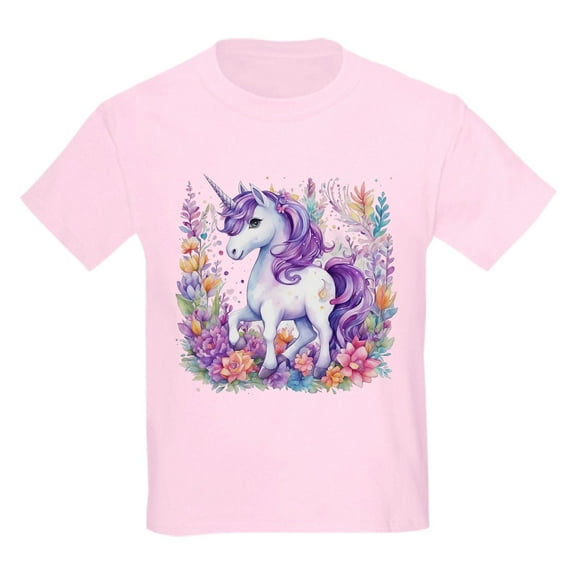 CafePress - Adorable Floral Unicorn T Shirt - Light T-Shirt Kids XS-XL