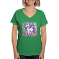 thumbnail image 1 of CafePress - Adorable Floral Unicorn T Shirt - Women's V-Neck Dark T-Shirt, 1 of 4