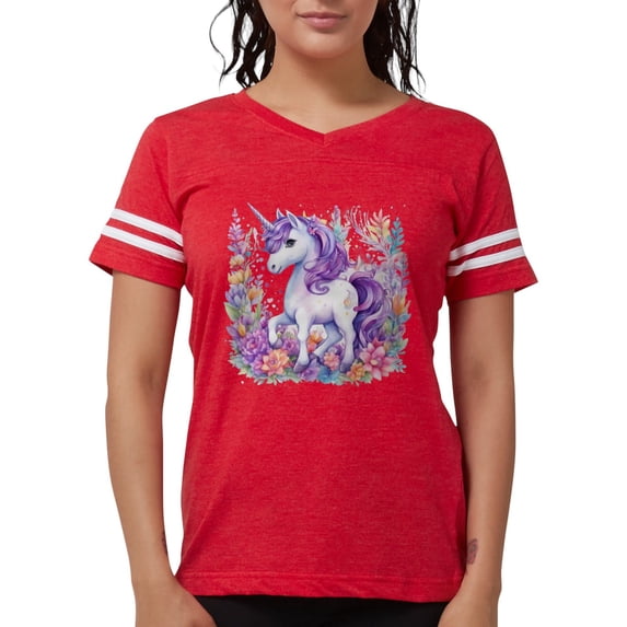 CafePress - Adorable Floral Unicorn T Shirt - Womens Football Shirt