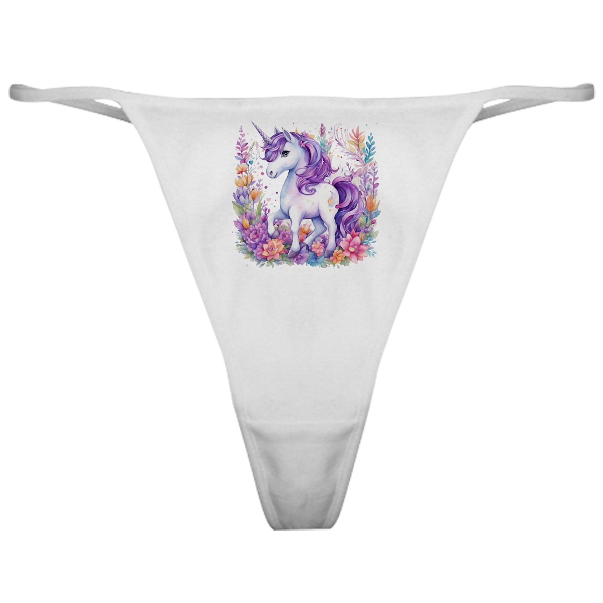 sexy unicorn lingerie CafePress - Adorable Floral Unicorn - Women's Sexy Novelty Thong Panties  Underwear