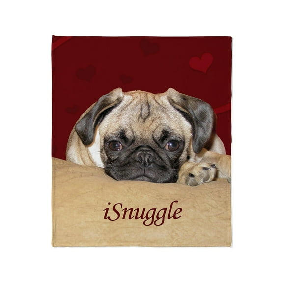 CafePress - Adorable Isnuggle Pug Puppy Throw Blanket - Soft Fleece Throw Blanket, 50"x60" for All Ages