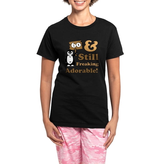 CafePress - Adorable60 Women's Dark Pajamas - Women's Short Sleeve Print T-Shirt and Pants Dark Cotton Pajama Set