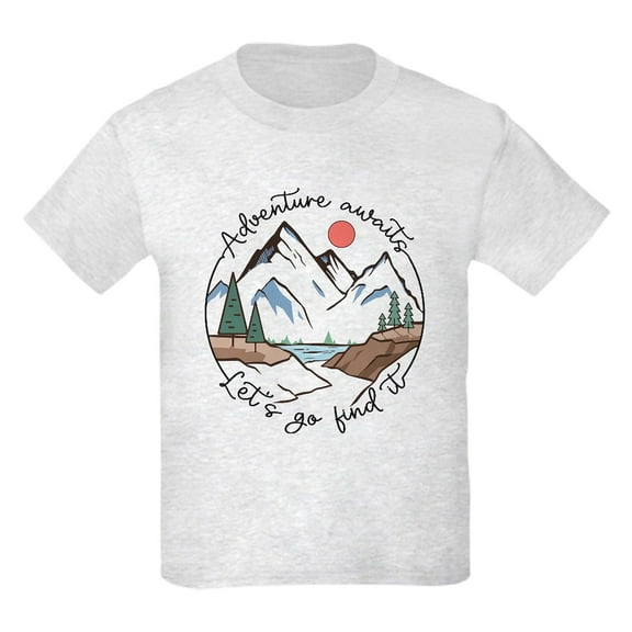CafePress - Adventure Awaits Let'S Go Find It T Shirt - Light T-Shirt Kids XS-XL