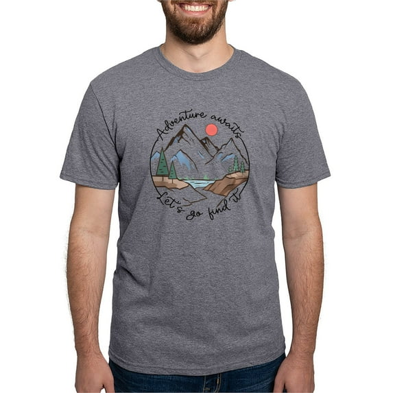 CafePress - Adventure Awaits Let'S Go Find It T Shirt - Mens Tri-blend T-Shirt