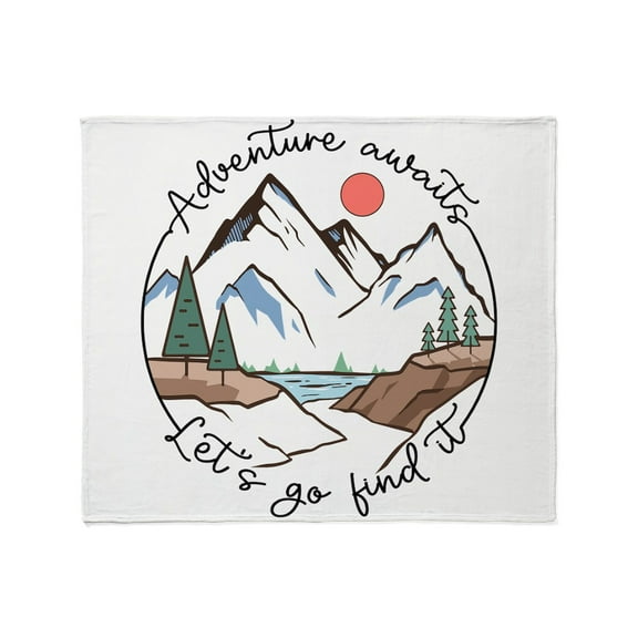 CafePress - Adventure Awaits Let's Go Find It - Soft Fleece Throw Blanket, 50"x60" Stadium Blanket