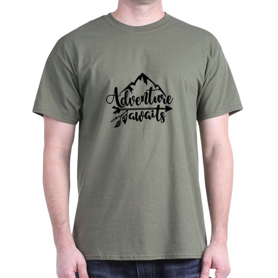 CafePress - Adventure Awaits T Shirt - Men's Classic Graphic Cotton T-Shirt