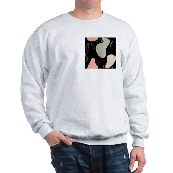 CafePress - Aesthetic Boho Geometric Abstract Shapes Pattern - Crew Neck Sweatshirt