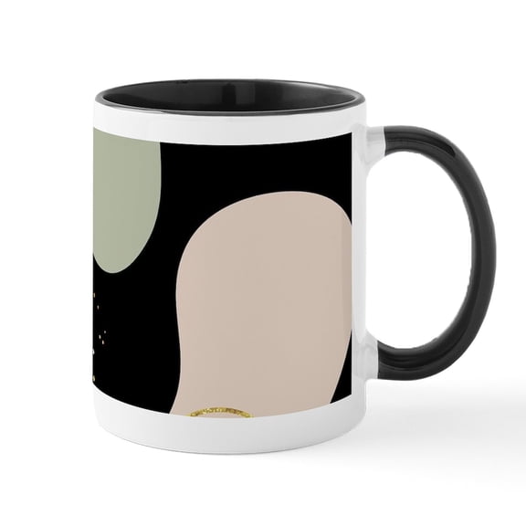 CafePress - Aesthetic Boho Geometric Abstract Shapes Pattern Mugs - 11 oz Ceramic Mug - Novelty Coffee Tea Cup