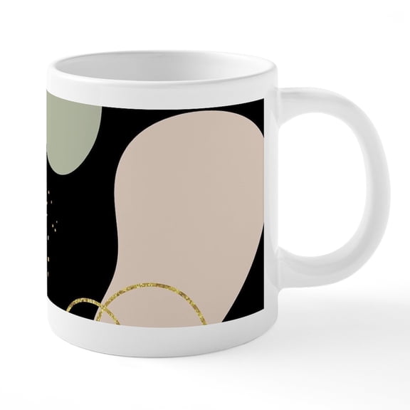 CafePress - Aesthetic Boho Geometric Abstract Shapes Pattern Mugs - 20 Oz White Ceramic Mega Mug
