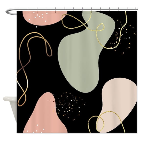 CafePress - Aesthetic Boho Geometric Abstract Shapes Pattern - Unique Fabric Shower Curtain 70" x 72"
