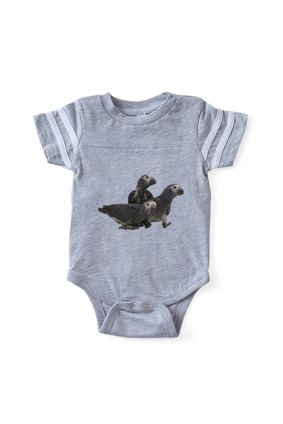 - African Gray Parrots - Cute Infant Baby Football Bodysuit