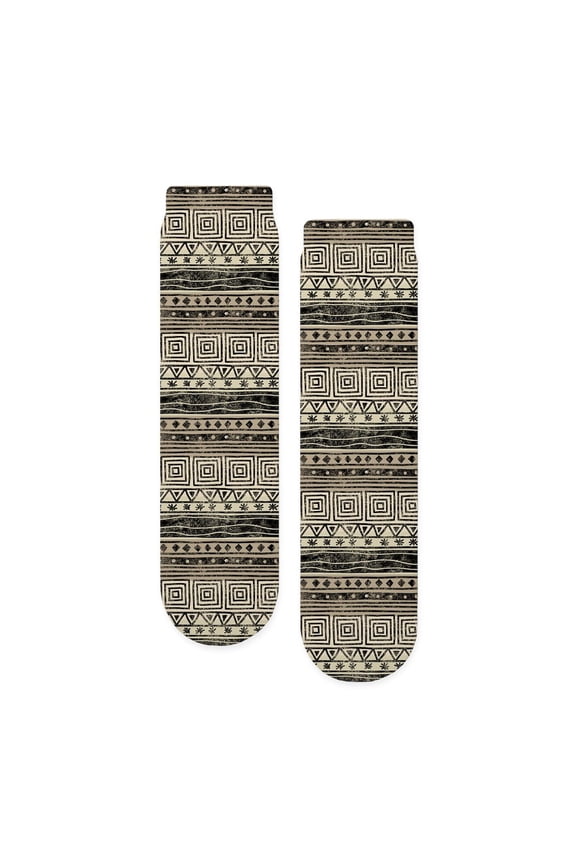 - African Pattern - Unisex Novelty Printed Crew Adult Socks
