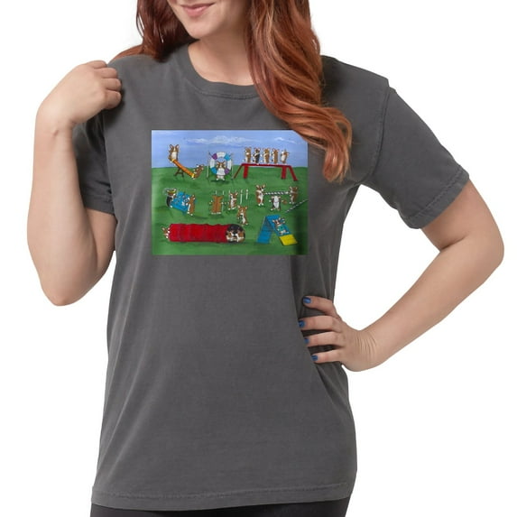 CafePress - Agility Corgis Gone Wild! Pem Ash Grey T Shirt - Womens Comfort Colors® Shirt