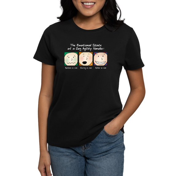 CafePress - Agility Handler Emotions Women's Dark Tshirt - Women's Traditional Fit Dark T-Shirt