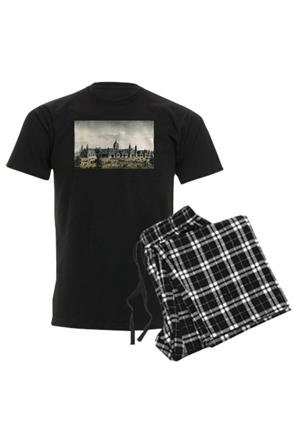 - Agricultural Hall. Grand United States Centennial - Men's Dark Loose Fit Cotton Pajama Set