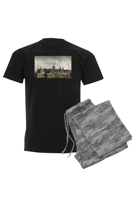 - Agricultural Hall. Grand United States Centennial - Men's Dark Loose Fit Cotton Pajama Set