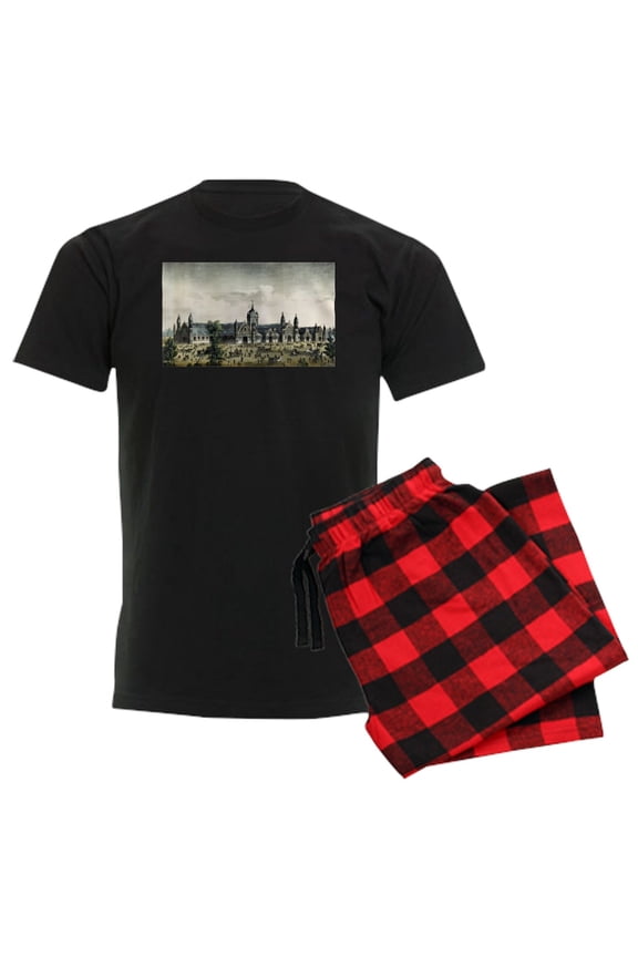 - Agricultural Hall. Grand United States Centennial - Men's Dark Loose Fit Cotton Pajama Set