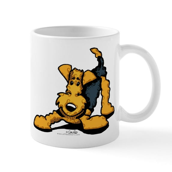 CafePress - Airedale At Play Mug - 11 oz Ceramic Mug - Novelty Coffee Tea Cup