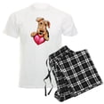 thumbnail image 1 of CafePress - Airedale Holding Heart Men's Light Pajamas - Men's Light Loose Fit Cotton Pajama Set, 1 of 7