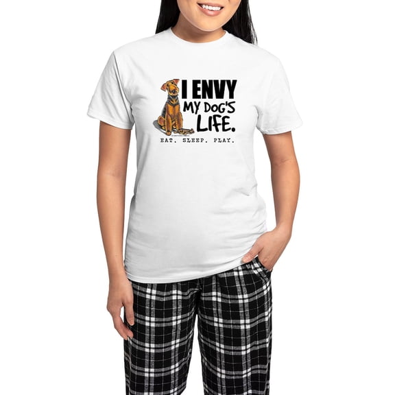CafePress - Airedale Terrier Funny Women's Light Pajamas - Women's Short Sleeve Print T-Shirt and Pants Light Cotton Pajama Set