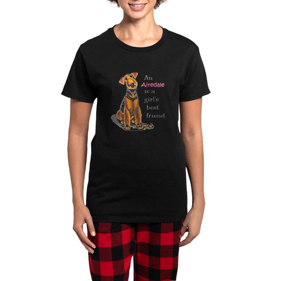 CafePress - Airedale Terrier Lover Women's Dark Pajamas - Women's Short Sleeve Print T-Shirt and Pants Dark Cotton Pajama Set