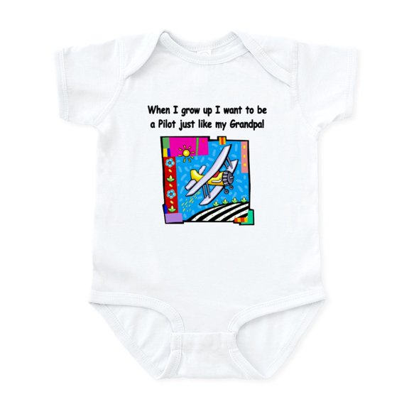 CafePress - Airplane Pilot Grandpa Infant Bodysuit - Baby Light Bodysuit, Size Newborn - 24 Months