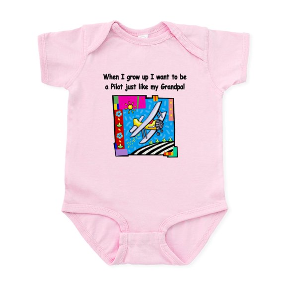 CafePress - Airplane Pilot Grandpa Infant Bodysuit - Baby Light Bodysuit, Size Newborn - 24 Months
