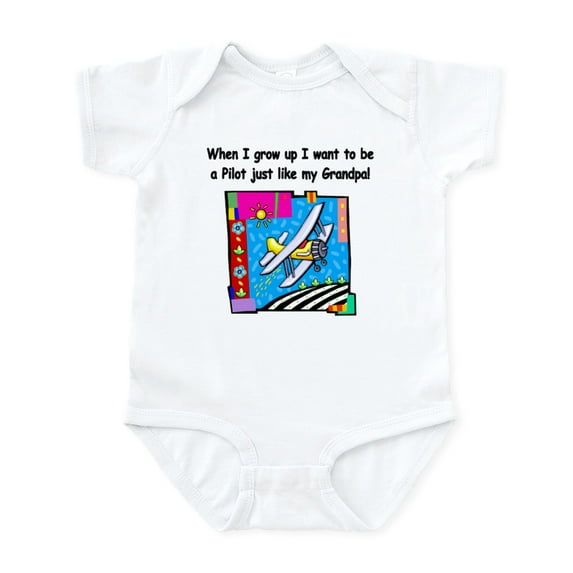 CafePress - Airplane Pilot Grandpa Infant Bodysuit - Baby Light Bodysuit, Size Newborn - 24 Months