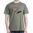 thumbnail image 1 of CafePress - Airplane Red Heart Dark T Shirt - Men's Classic Graphic Cotton T-Shirt, 1 of 4