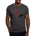 thumbnail image 1 of CafePress - Airplane Red Heart Dark T Shirt - Men's Classic Graphic Cotton T-Shirt, 1 of 4