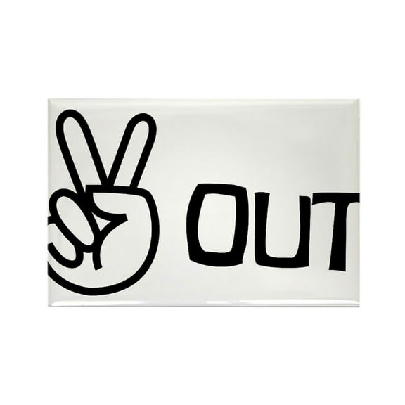 CafePress - Airplanepeaceout - Rectangle Magnet, 2"x3" Refrigerator Magnet