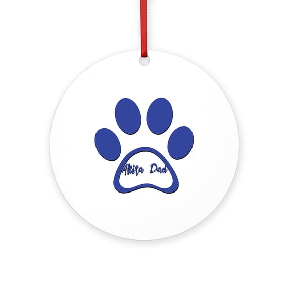 CafePress - Akita Dad - Round Wood Ornament 4"