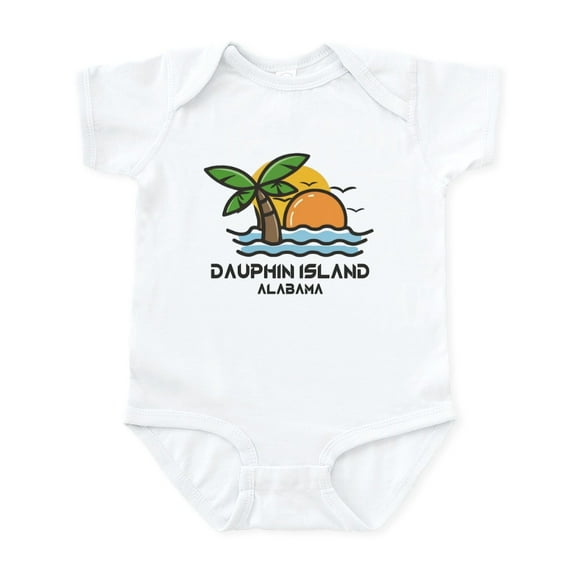 CafePress - Alabama Dauphin Island Body Suit - Baby Light Bodysuit, Size Newborn - 24 Months