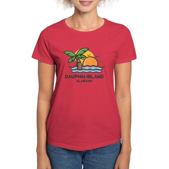 CafePress - Alabama Dauphin Island T Shirt - Women's Traditional Fit Dark T-Shirt