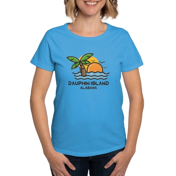 CafePress - Alabama Dauphin Island T Shirt - Women's Traditional Fit Dark T-Shirt
