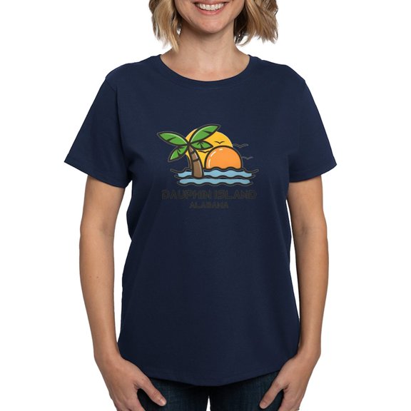 CafePress - Alabama Dauphin Island T Shirt - Women's Traditional Fit Dark T-Shirt