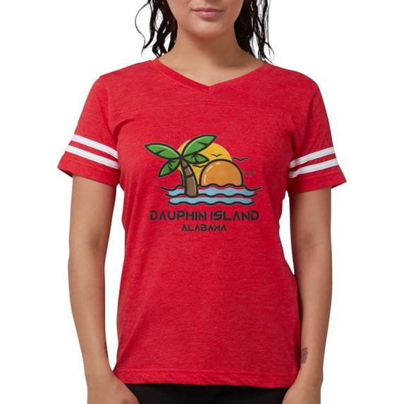 CafePress - Alabama Dauphin Island T Shirt - Womens Football Shirt
