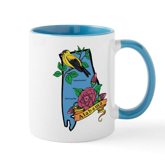 CafePress - Alabama Map Mug - 11 oz Ceramic Mug - Novelty Coffee Tea Cup