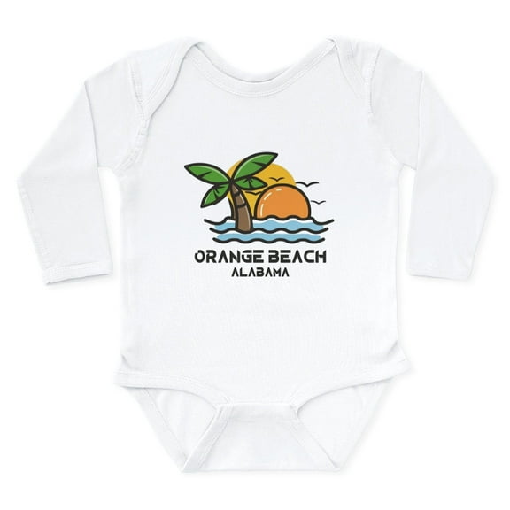 CafePress - Alabama Orange Beach Body Suit - Long Sleeve Cotton Baby Bodysuit