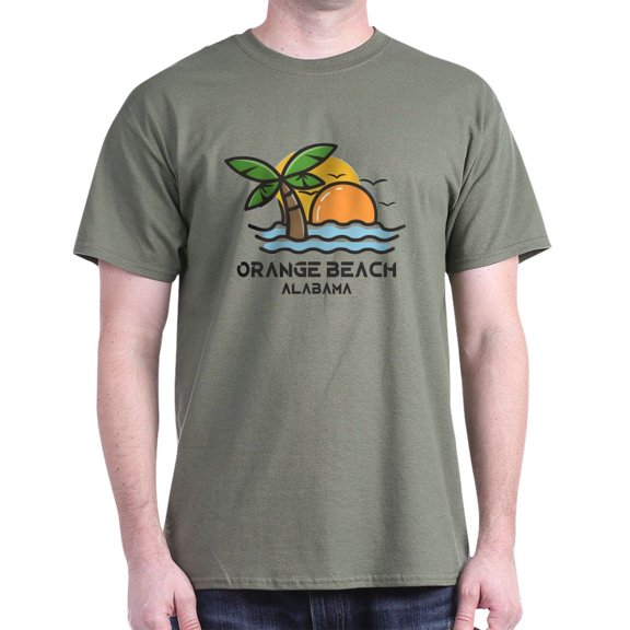 CafePress - Alabama Orange Beach T Shirt - Men's Classic Graphic Cotton T-Shirt