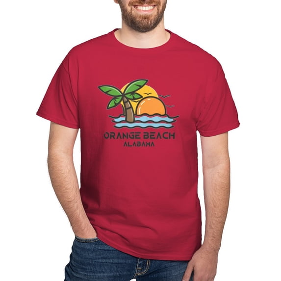 CafePress - Alabama Orange Beach T Shirt - Men's Classic Graphic Cotton T-Shirt