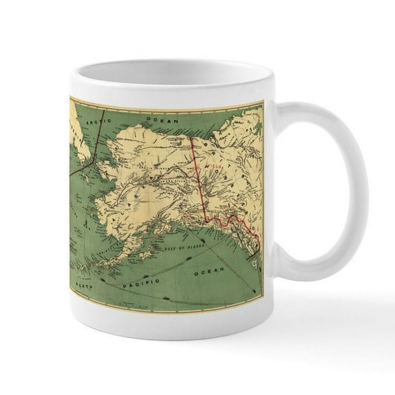 CafePress - Alaska (1897) Panoramic Map Mugs - 11 oz Ceramic Mug - Novelty Coffee Tea Cup