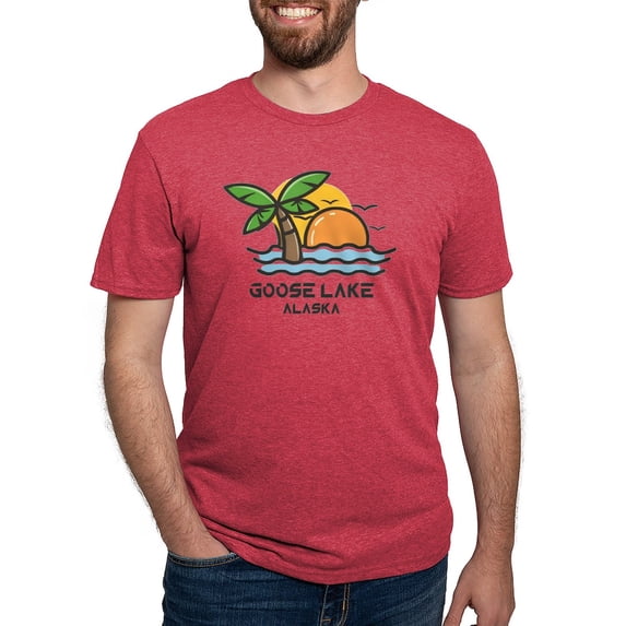 CafePress - Alaska Goose Lake T Shirt - Mens Tri-blend T-Shirt