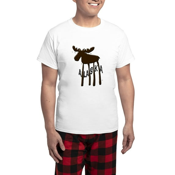 CafePress - Alaska Moose Men's Light Pajamas - Men's Light Loose Fit Cotton Pajama Set